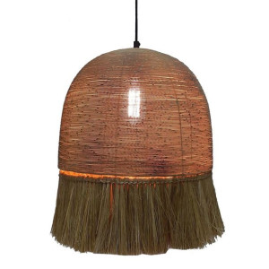 Lampa Sufitowa Metal Naturalne Włókno 38 x 38 x 43 cm