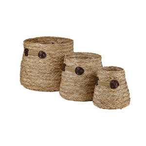 zestaw koszyków DKD Home Decor Trawa morska (30 x 30 x 28 cm)