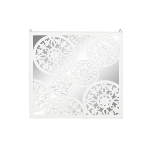 Dekoracja ścienna DKD Home Decor Lustro Biały Drewno MDF (90 x 1,5 x 90 cm)