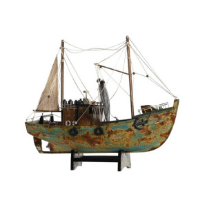 Barco DKD Home Decor 40 x 13 x 35 cm Kolor Zielony Ceimnobrązowy