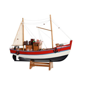 Barco DKD Home Decor 40 x 13,5 x 35 cm Czerwony Niebieski Biały