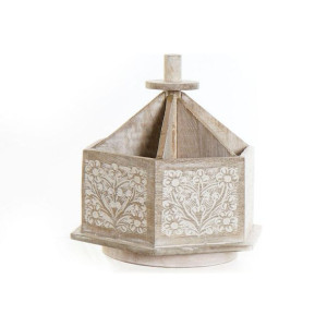 Organizer na Piloty DKD Home Decor 21 x 19 x 22 cm Brązowy Drewno mango