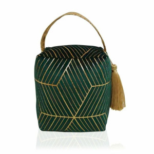 Klips do drzwi Versa Green Gold Materiałowy (13 x 18 x 16 cm)