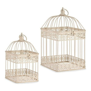 Klatka 80954 Kwadratowy Metal Krem (18 x 35,5 x 18 cm) (2 pcs)
