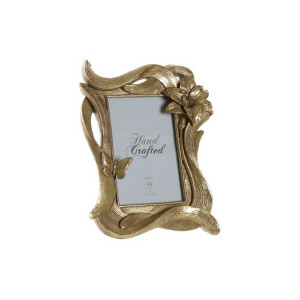 Ramka na Zdjęcia DKD Home Decor 18,5 x 3,5 x 23 cm Kwiat Złoty Żywica