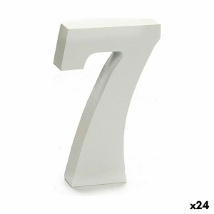 Cyfry 7 Drewno Biały (2 x 16 x 14,5 cm) (24 Sztuk)