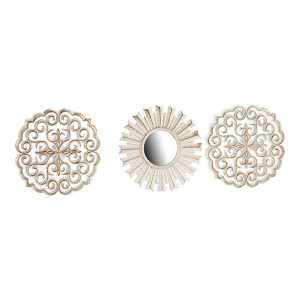 Dekoracja ścienna Biały/Złoty Szkło Plastikowy (3 pcs)