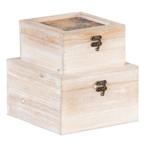 Pudełko ozdobne Rattan 20 x 20 x 12 cm DMF Palma (2 Sztuk)