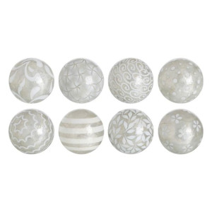 Kulki CAPIZ Dekoracja Srebro 10 x 10 x 10 cm (8 Sztuk)