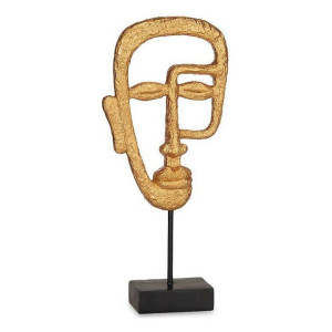 Figurka Dekoracyjna Twarz Złoty Polyresin (19,5 x 38 x 10,5 cm)