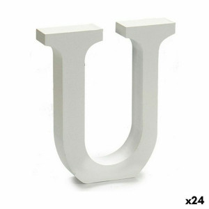 Litera U Drewno Biały (2 x 16 x 14,5 cm) (24 Sztuk)