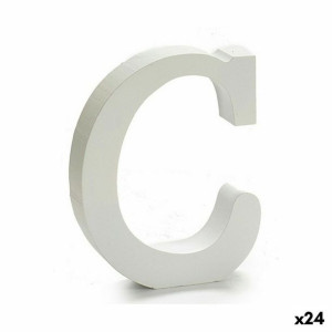 Litera C Drewno Biały (2 x 16 x 14,5 cm) (24 Sztuk)