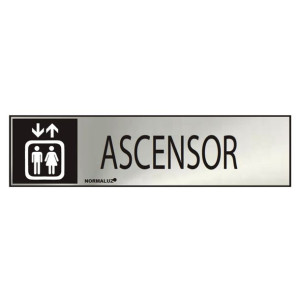 Znak Normaluz Ascensor Naklejka Stal nierdzewna (5 x 20 cm)