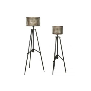Świeczniki DKD Home Decor Czarny Metal Stojący (2 pcs)