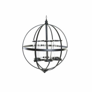 Świeczniki DKD Home Decor Czarny Metal Szkło (60 x 60 x 73 cm)