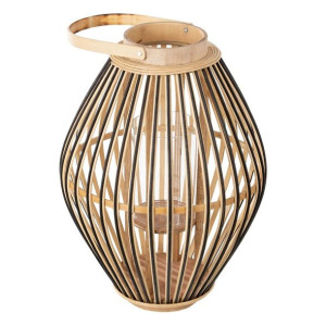 Lampa Świeczniki Naturalny Czarny Bambus 31 x 31 x 41 cm