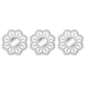 Zestaw luster Ściana Biały Plastikowy (25 x 25 cm) (3 pcs)