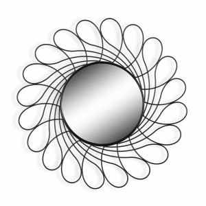 Lustro ścienne Versa Czarny Metal (2 x 40 x 40 cm)