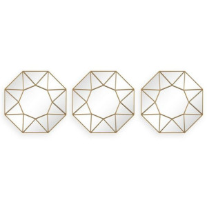 Zestaw luster Ściana Plastikowy (25 x 25 cm) (3 pcs)