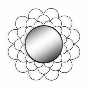 Lustro ścienne Versa Czarny Metal (1,2 x 36 x 36 cm)