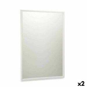 Lustro ścienne 50 x 72 cm Biały Drewno MDF (2 Sztuk)