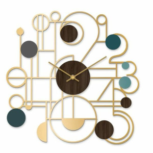 Zegar Ścienny DKD Home Decor Złoty Żelazo Drewno MDF (60 x 4.5 x 60 cm)