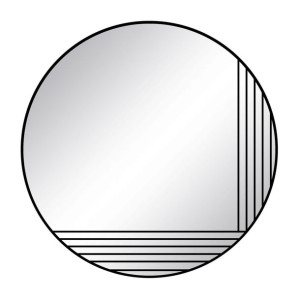 Lustro ścienne 70 x 1,5 x 70 cm Szkło Czarny Metal