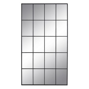 Lustro ścienne 80 x 2,5 x 145 cm Szkło Czarny Metal Okno