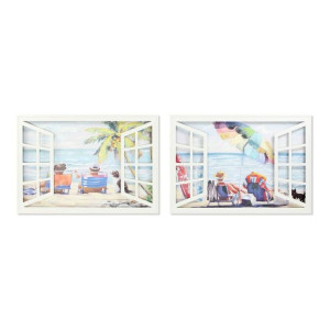Obraz DKD Home Decor Window 120 x 4,5 x 80 cm Śródziemnomorski (2 Sztuk)