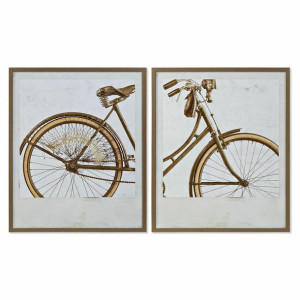 Obraz DKD Home Decor Szkło Płótno Rower (69 x 3 x 83 cm)