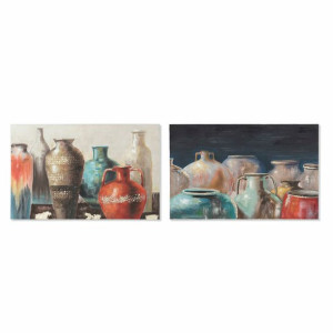 Obraz DKD Home Decor Płótno 90 x 2,7 x 60 cm Wazon Cottage (2 Sztuk)