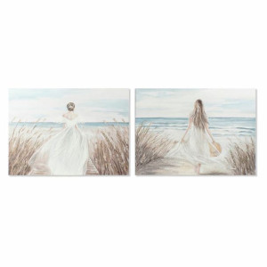Obraz DKD Home Decor Płótno 120 x 3,8 x 90 cm Śródziemnomorski (2 Sztuk)