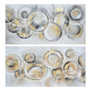 Obraz DKD Home Decor Koła 120 x 3 x 60 cm Nowoczesny (2 Sztuk)