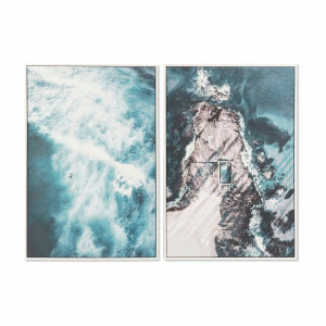 Obraz DKD Home Decor 62,5 x 4,5 x 93 cm Morze i ocean (2 Sztuk)