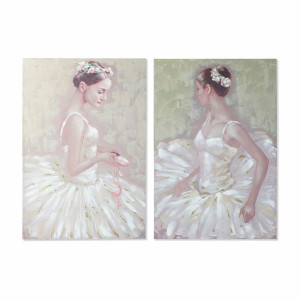 Obraz DKD Home Decor 80 x 3 x 120 cm Baletnica Tradycyjny (2 Sztuk)