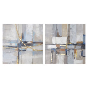 Obraz DKD Home Decor Abstrakcyjny 100 x 3 x 100 cm Miejska (2 Sztuk)