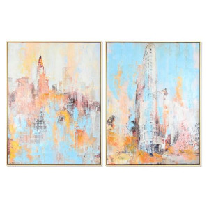 Obraz DKD Home Decor 60 x 3,5 x 80 cm Miasto 60 x 3 x 80 cm Loft (2 Sztuk)
