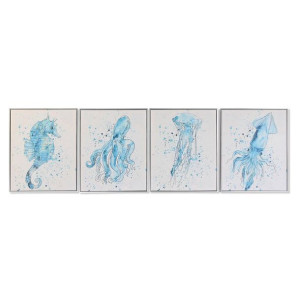Obraz DKD Home Decor 40 x 2,5 x 50 cm Morski Śródziemnomorski (4 Części)