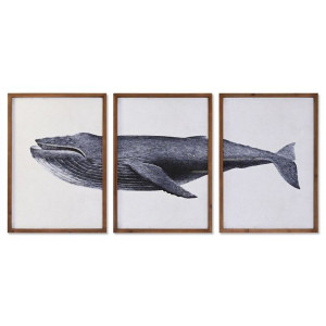 Zestaw 3 obrazów DKD Home Decor Wieloryba (150 x 2 x 70 cm)