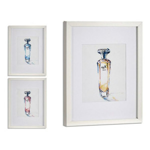 Obraz Drewno Perfumy Biały (3 x 43 x 33 cm)