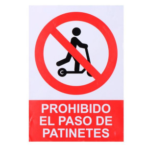 Znak Normaluz Prohibido acceder con patinete Nalepki (21 x 30 cm)