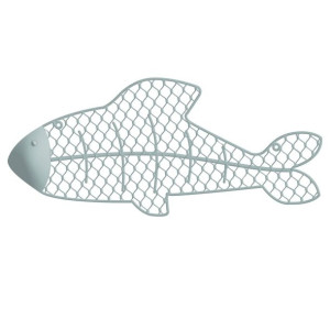 Obraz Ryba 50,17 x 2,54 x 22,23 cm Niebieski Metal