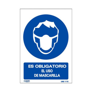 Znak EDM Obligatorio uso mascarilla PVC (21 x 30 cm)