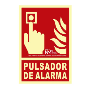Znak Normaluz Pulsador de alarma PVC (21 x 30 cm)