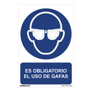 Znak Normaluz Es obligatorio el uso de gafas PVC (30 x 40 cm)