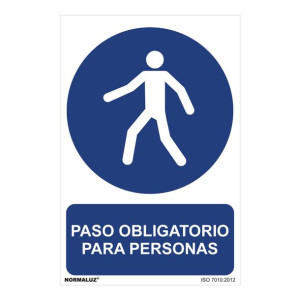 Znak Normaluz Paso obligatorio para personas PVC (30 x 40 cm)