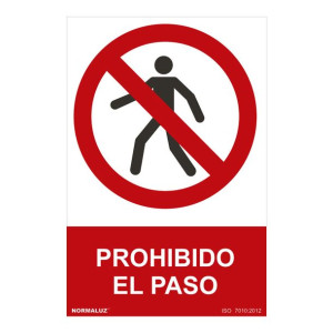 Znak Normaluz Prohibido el paso PVC (30 x 40 cm)