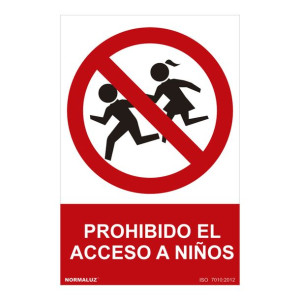 Znak Normaluz Prohibido el acceso a niños PVC (30 x 40 cm)