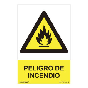 Znak Normaluz Peligro de incendio PVC (30 x 40 cm)