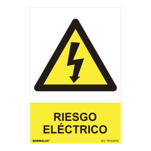 Znak Normaluz Riesgo eléctrico PVC (30 x 40 cm)